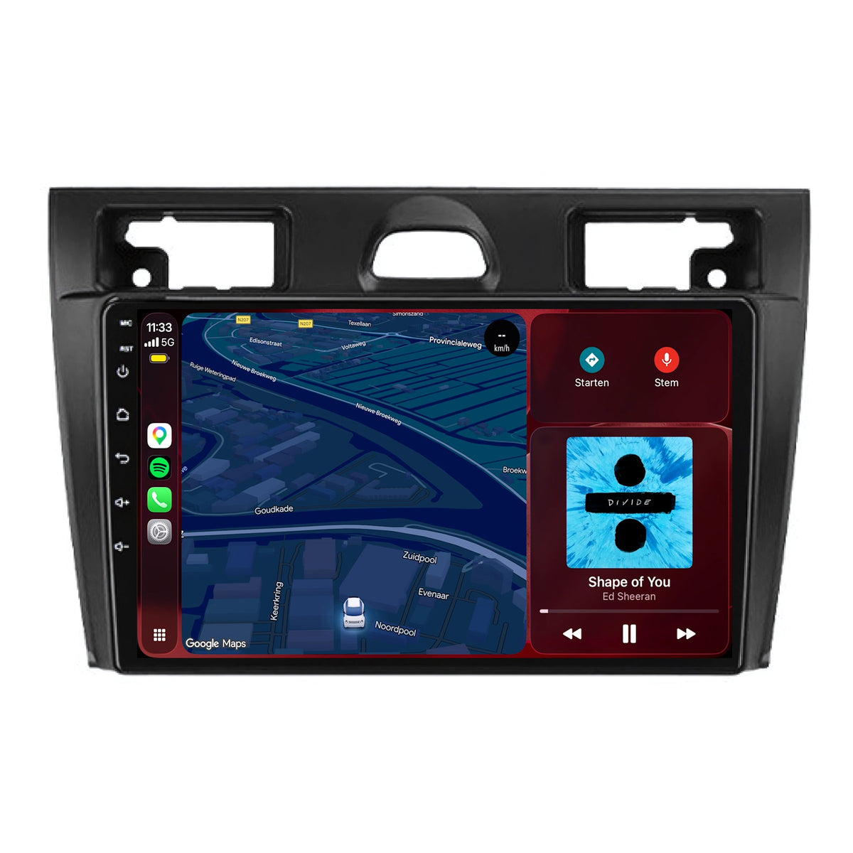 Autoradio con CarPlay e Android Auto per Ford Fiesta | 2006-2008 | 9 pollici | Android 15