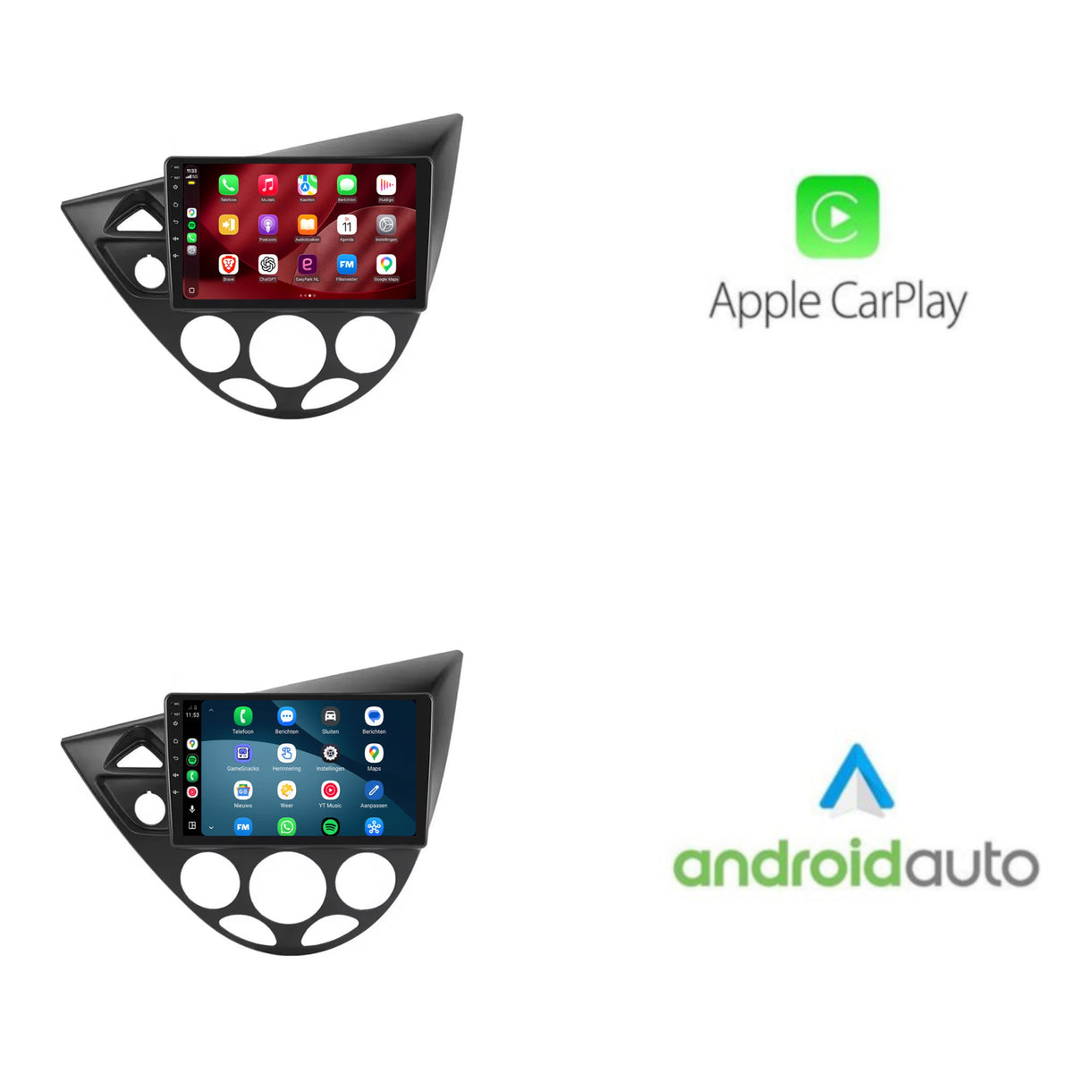 Autoradio CarPlay & Android Auto per Ford Focus & Fiesta | 1995 - 2004 | 9 pollici | Android 15