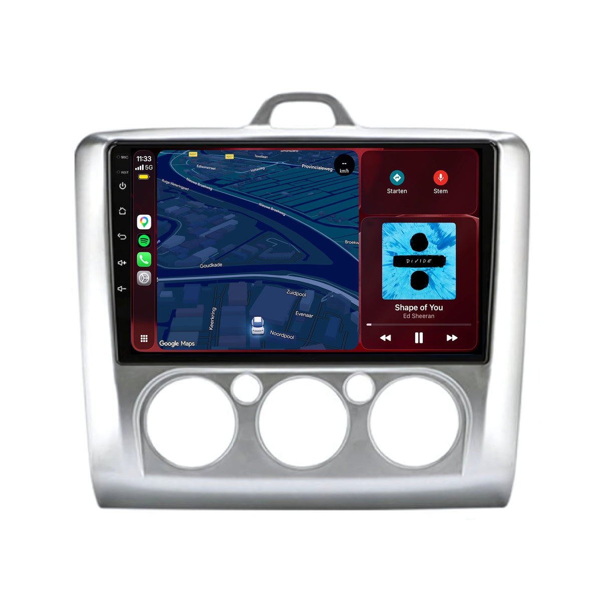Ford Focus CarPlay & Android Auto radio | 2005 to 2010 | 9 inch | Android 15 | CTX-7084