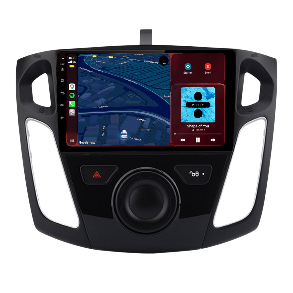 Ford Focus CarPlay & Android Auto radio | 2011 t/m 2017 | 9 inch | Android 15