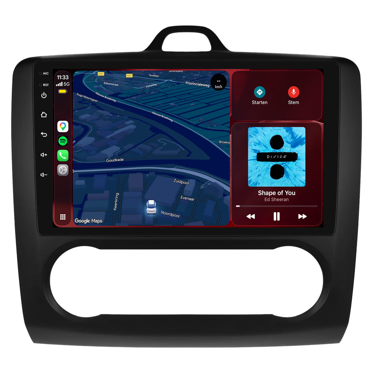 Ford Focus CarPlay & Android Auto Radio | 2004 bis 2011 | 9 Zoll | Android 15 | CTX-7283