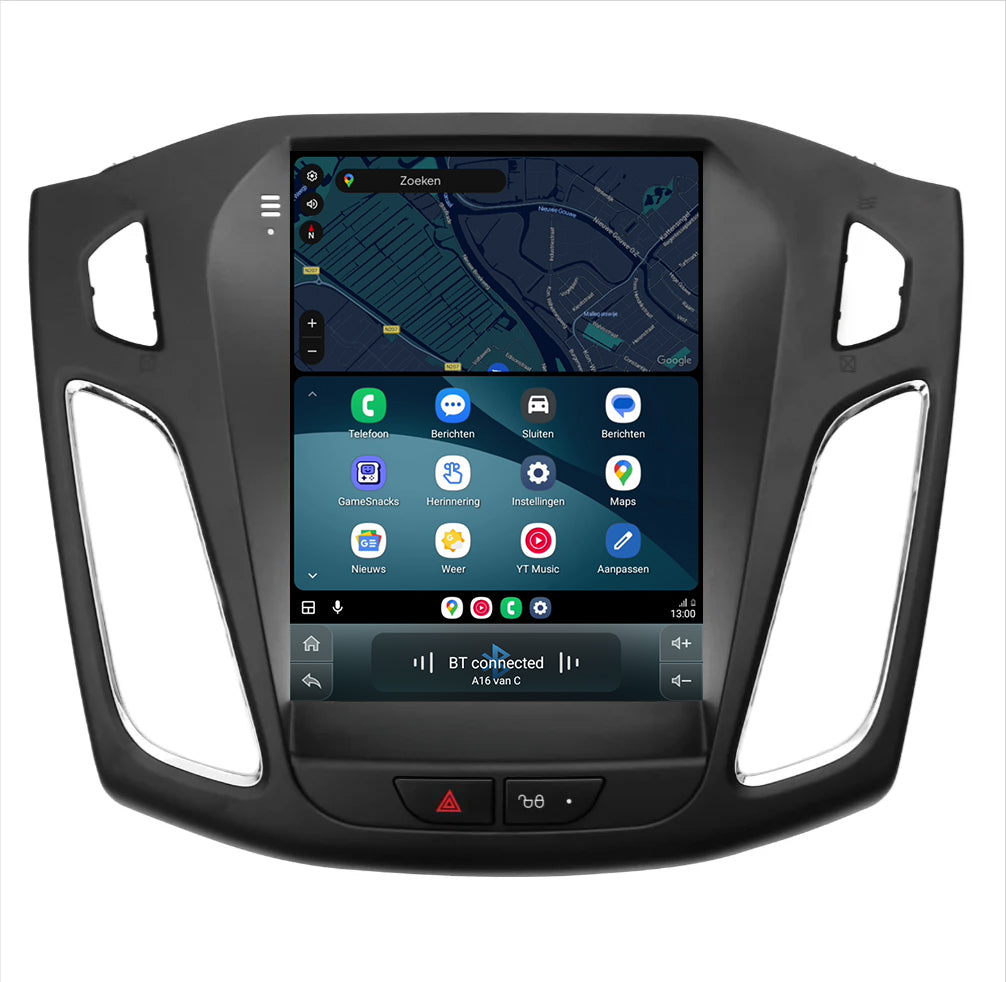 Cartronix Ford Focus | 2011 to 2017 | Car Radio Navigation | Apple CarPlay & Android Auto | Android 13 | 10-inch HD Screen | with 2 Knobs