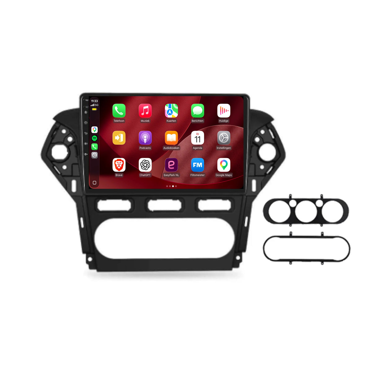 Ford Mondeo CarPlay & Android Auto Radio | 2007 bis 2014 | 9 Zoll | Android 15 | Schwarzer Rahmen | CTX-7205