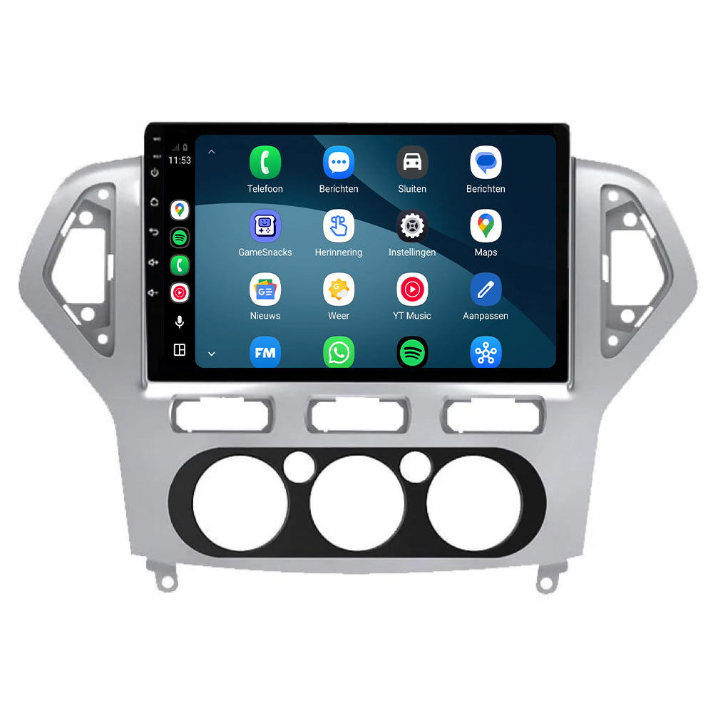 Radio samochodowe z CarPlay i Android Auto do Forda Mondeo | 2007–2014 | 9 cali | Android 15 | Srebrne | CTX-7096