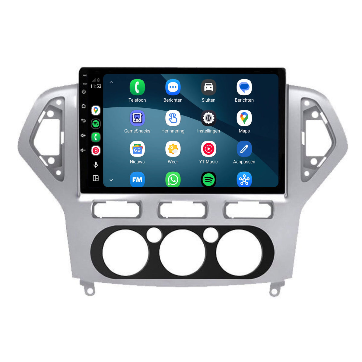 Radio con CarPlay y Android Auto para Ford Mondeo | 2007 a 2014 | 9 pulgadas | Android 15 | Marco plateado | CTX-7204