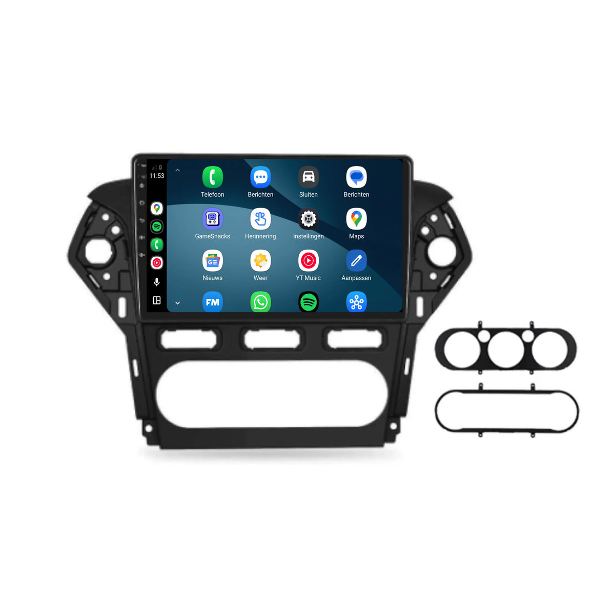 Ford Mondeo CarPlay & Android Auto Radio | 2007 bis 2014 | 9 Zoll | Android 15 | Schwarzer Rahmen | CTX-7205