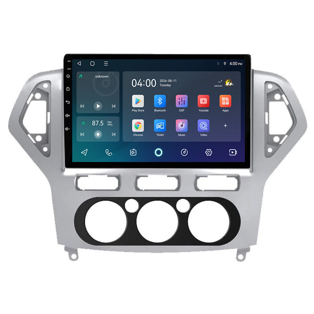 Radio samochodowe z CarPlay i Android Auto do Forda Mondeo | 2007–2014 | 9 cali | Android 15 | Srebrne | CTX-7096
