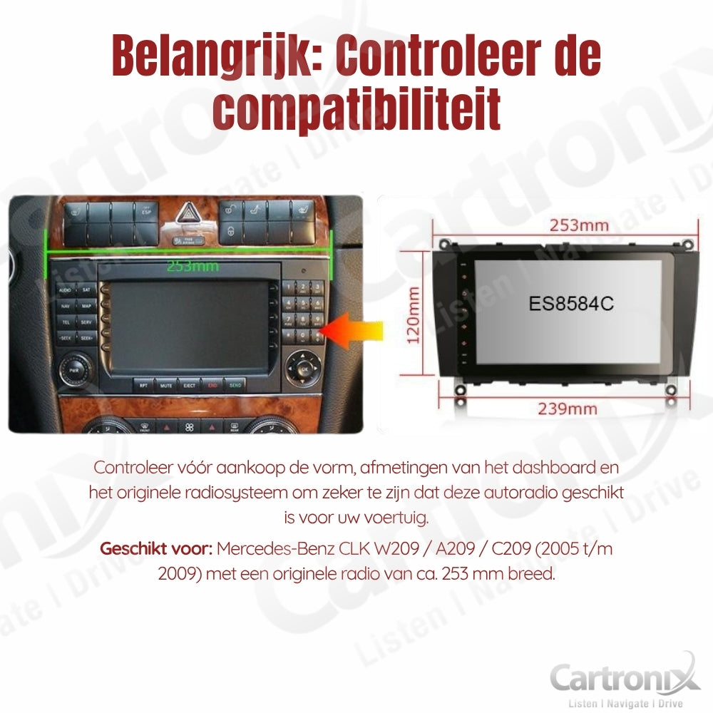 Mercedes CLK | Android 16 | 8-calowe radio samochodowe | 2002 do 2009 | CarPlay i Android Auto