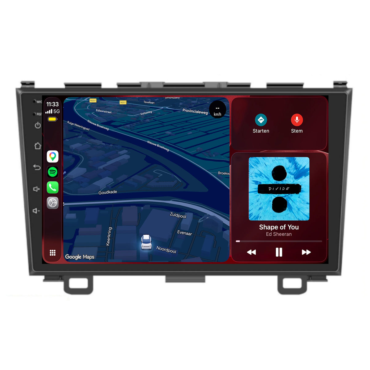Autoradio CarPlay & Android Auto pour Honda CR-V | 2007 à 2012 | 9 pouces | Android 15 | CTX-7100