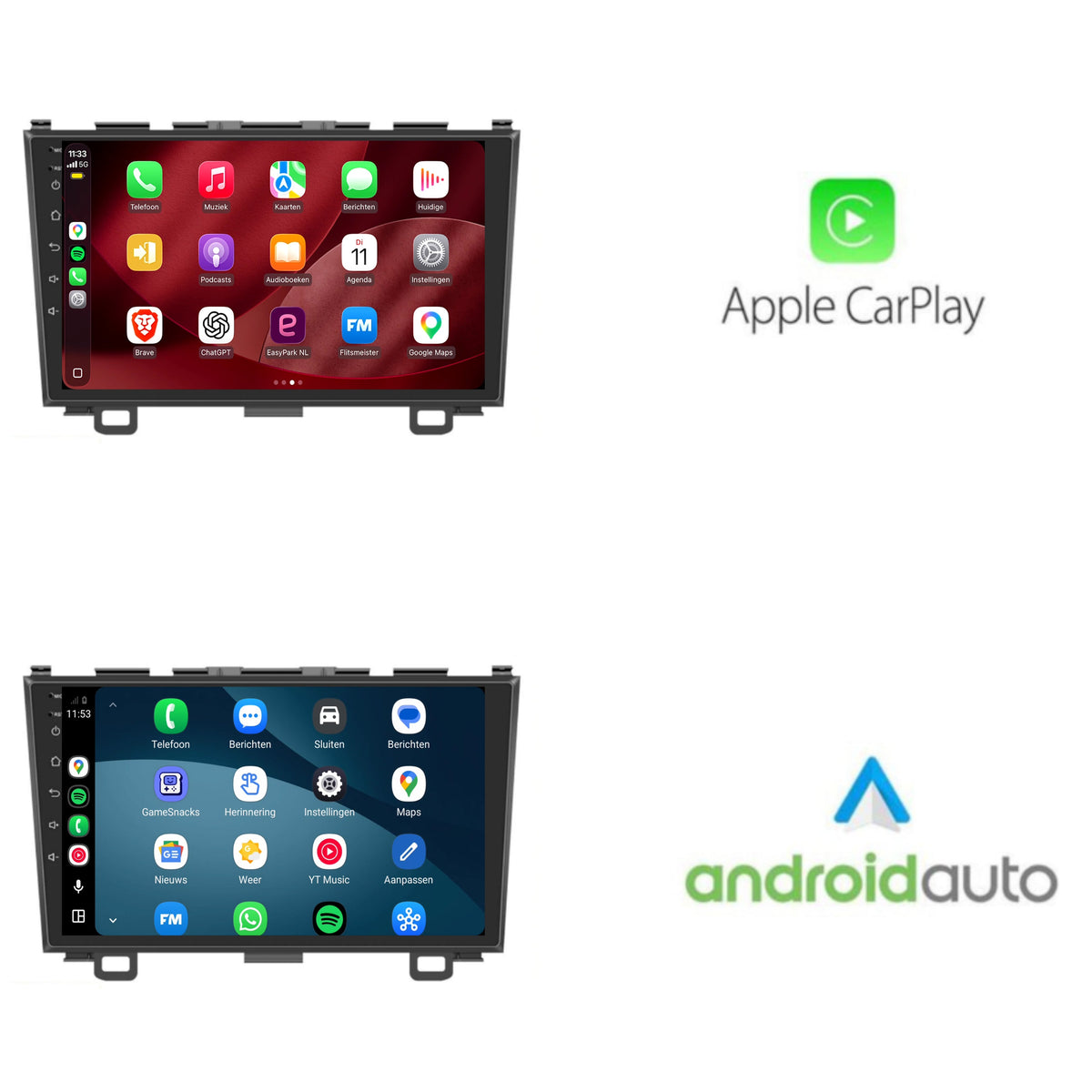 Autoradio CarPlay & Android Auto pour Honda CR-V | 2007 à 2012 | 9 pouces | Android 15 | CTX-7100