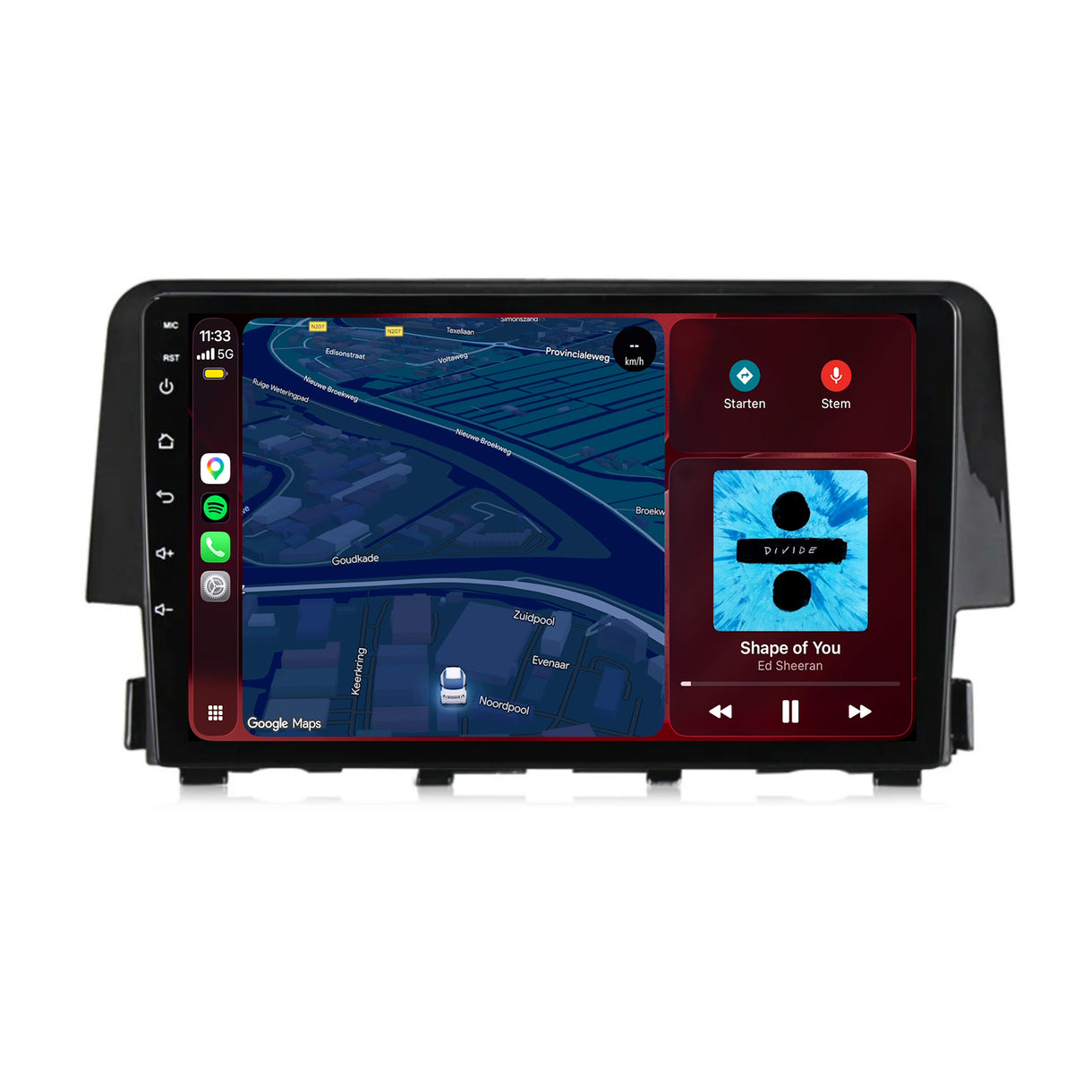 Radio z CarPlay i Android Auto do Hondy Civic | 2016-2021 | 9 cali | Android 15 | CTX-7114