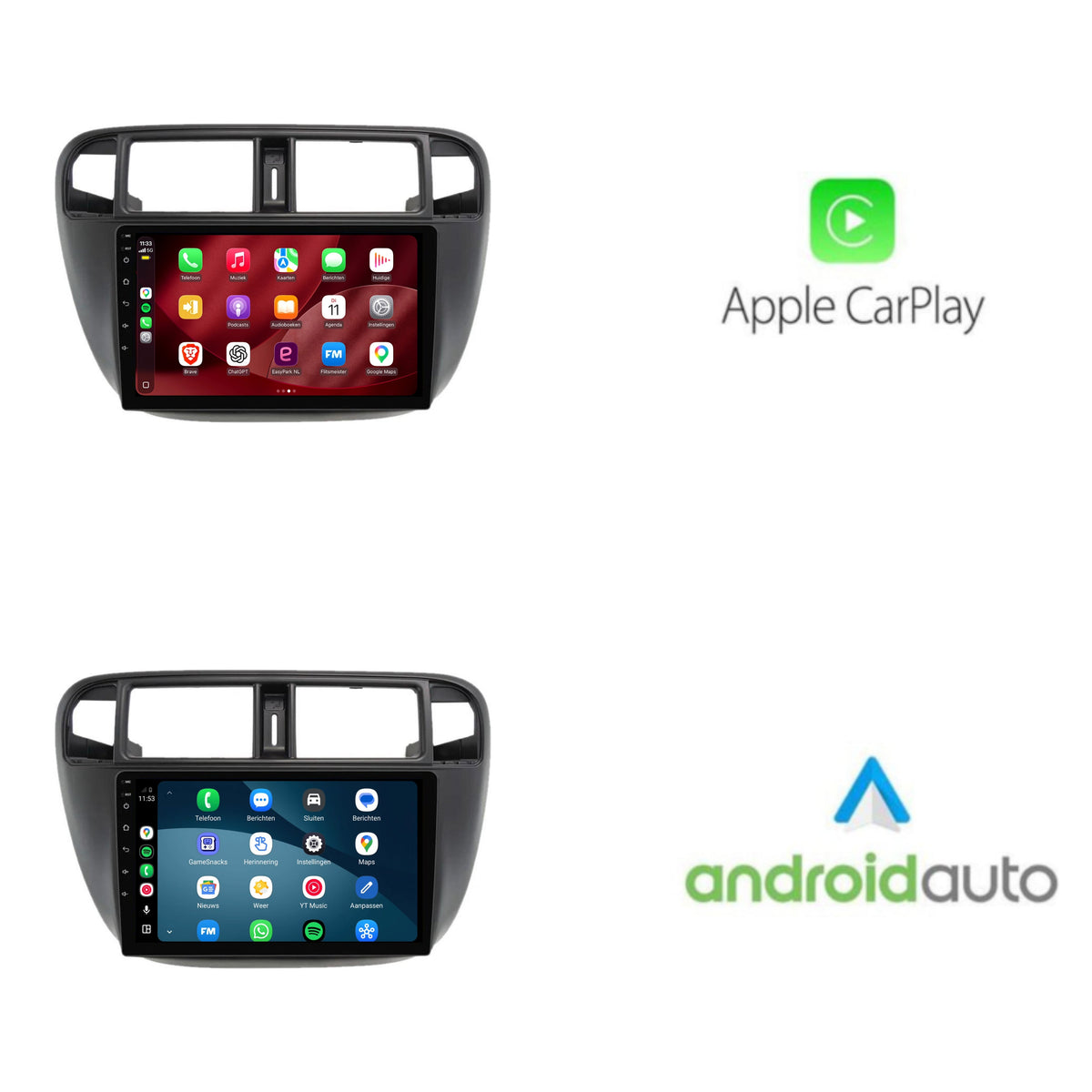 Autoradio CarPlay & Android Auto per Honda Civic | 1996-2000 | 9 pollici | Android 15 | CTX-7306