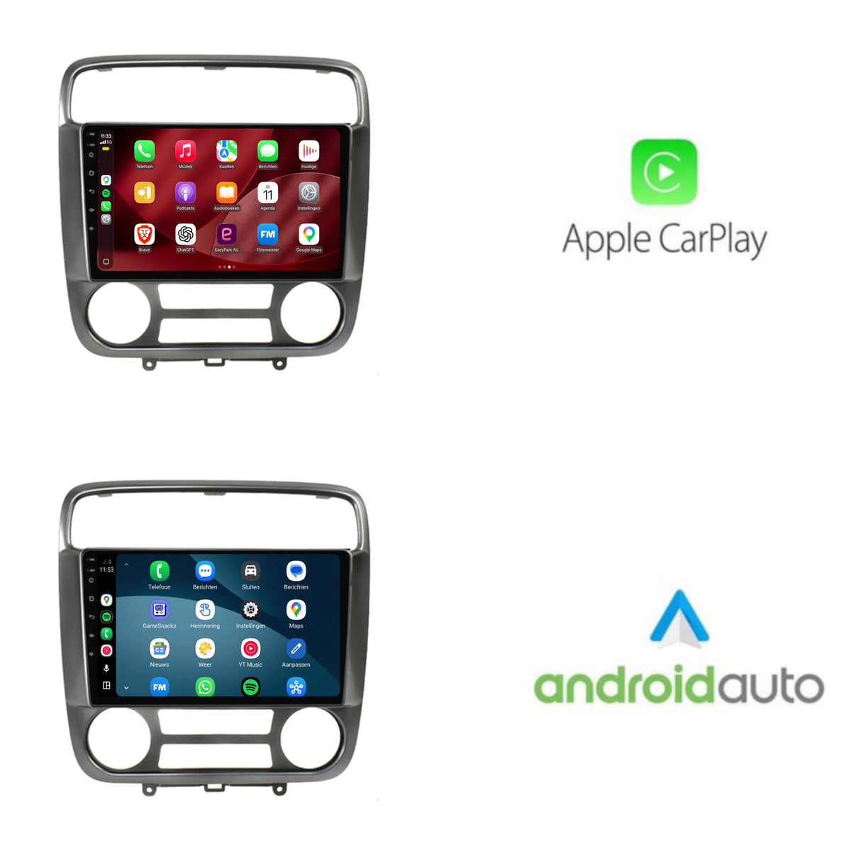 Honda Stream CarPlay & Android Auto radio | 2000 t/m 2006 | 9 inch | Android 15 | CTX-7138