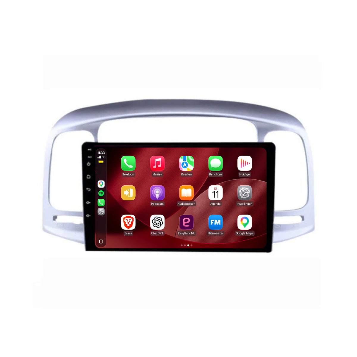 Hyundai Accent CarPlay & Android Auto radio | 2007 to 2011 | 9 inch | Android 15 | Silver | CTX-7174