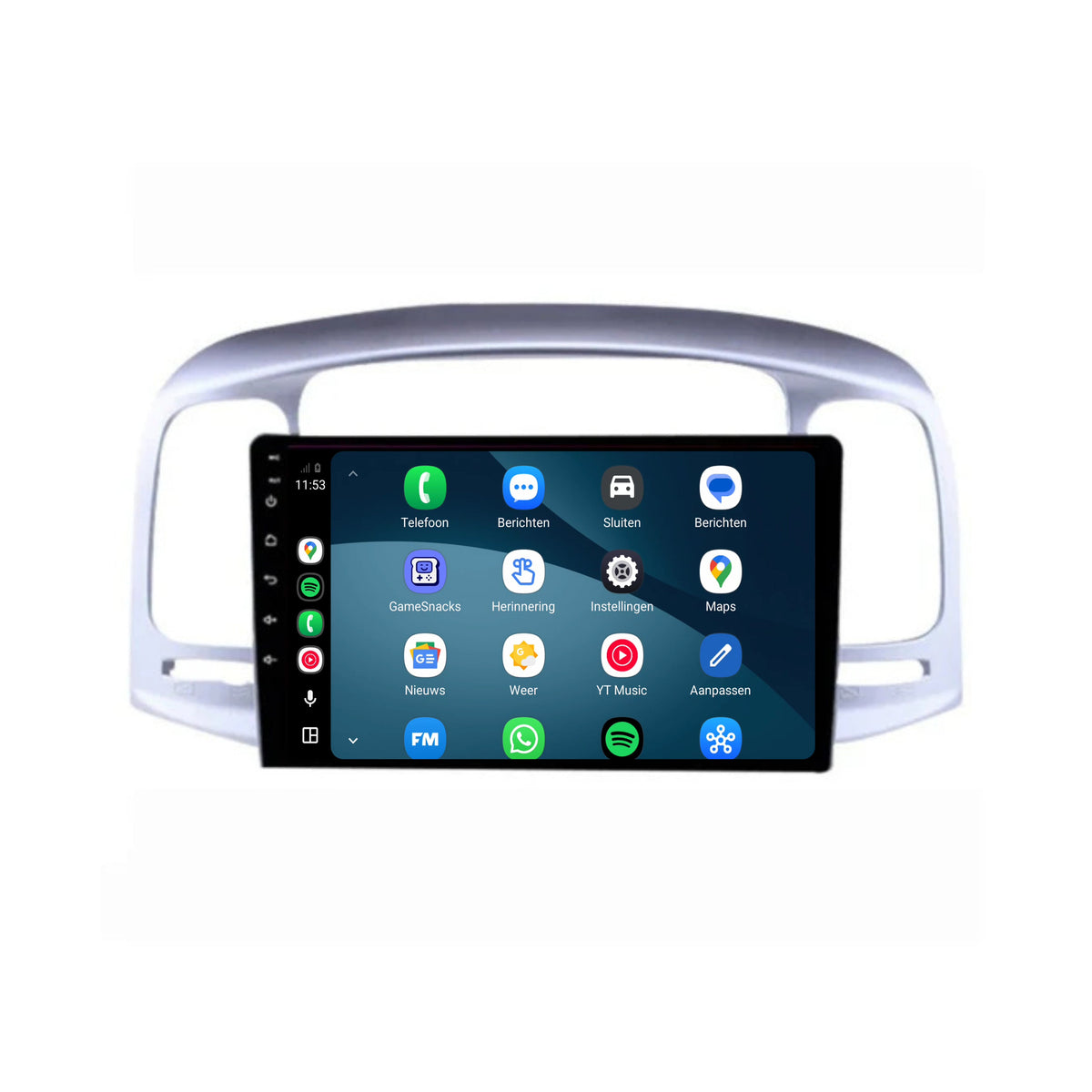Hyundai Accent CarPlay & Android Auto radio | 2007 to 2011 | 9 inch | Android 15 | Silver | CTX-7174