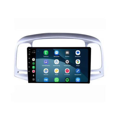 Hyundai Accent CarPlay & Android Auto Radio | 2007 bis 2011 | 9 Zoll | Android 15 | Silber | CTX-7174