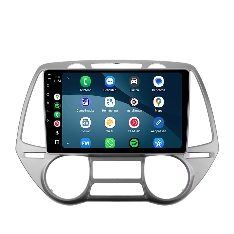 Radio con CarPlay y Android Auto para Hyundai i20 | 2008 a 2014 | 9 pulgadas | Android 15 | Plata | CTX-7336