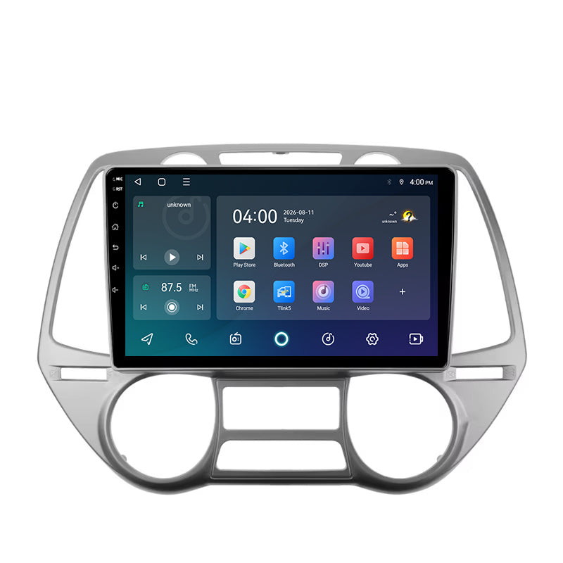 Radio con CarPlay y Android Auto para Hyundai i20 | 2008 a 2014 | 9 pulgadas | Android 15 | Plata | CTX-7336