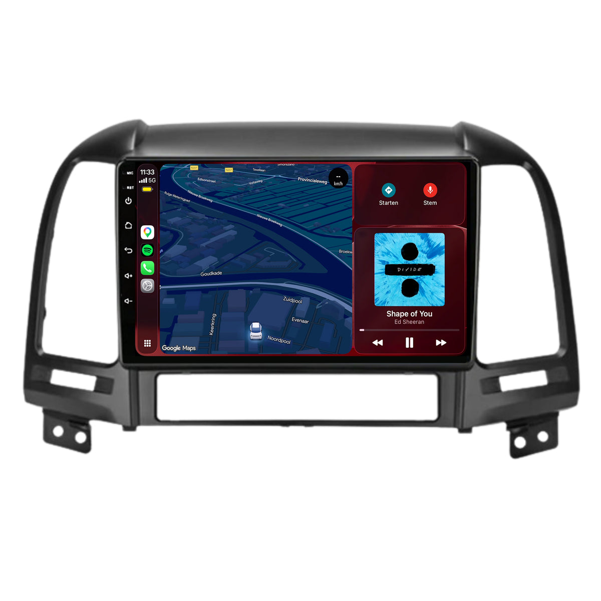 Hyundai Santa Fe CarPlay & Android Auto Radio | 2006 bis 2011 | 9 Zoll | Android 15 | CTX-7152