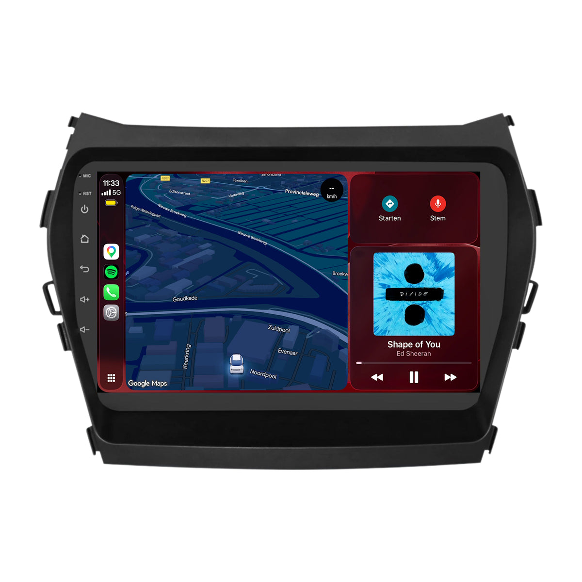 Radio con CarPlay y Android Auto para Hyundai Santa Fe | 2012 a 2018 | 9 pulgadas | Android 15 | CTX-7466