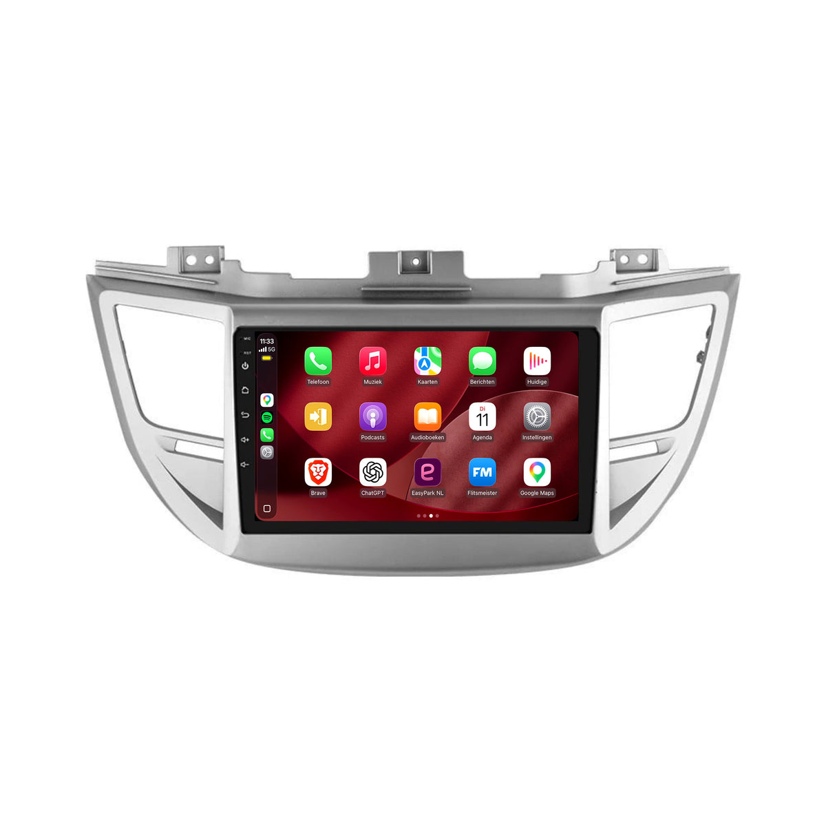 Hyundai Tucson CarPlay & Android Auto radio | 2015 t/m 2018 | 9 inch | Android 15 | Zilver | CTX-7115