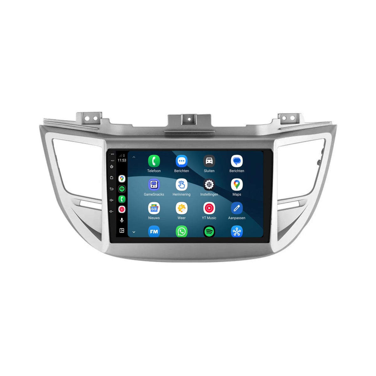 Hyundai Tucson CarPlay & Android Auto radio | 2015 t/m 2018 | 9 inch | Android 15 | Zilver | CTX-7115