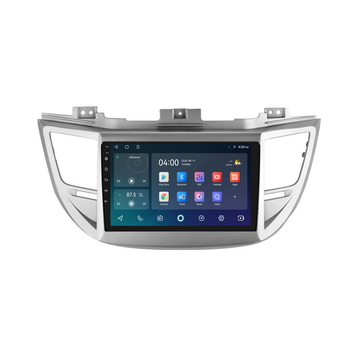Hyundai Tucson CarPlay & Android Auto radio | 2015 t/m 2018 | 9 inch | Android 15 | Zilver | CTX-7115