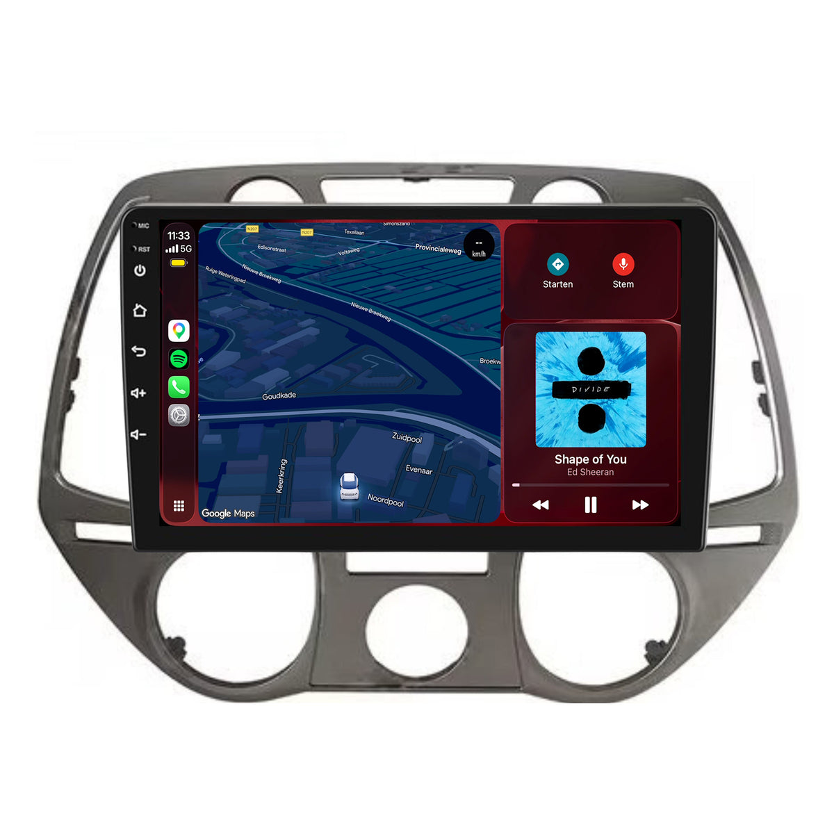 Autoradio CarPlay & Android Auto pour Hyundai i20 | 2008 à 2014 | 9 pouces | Android 15