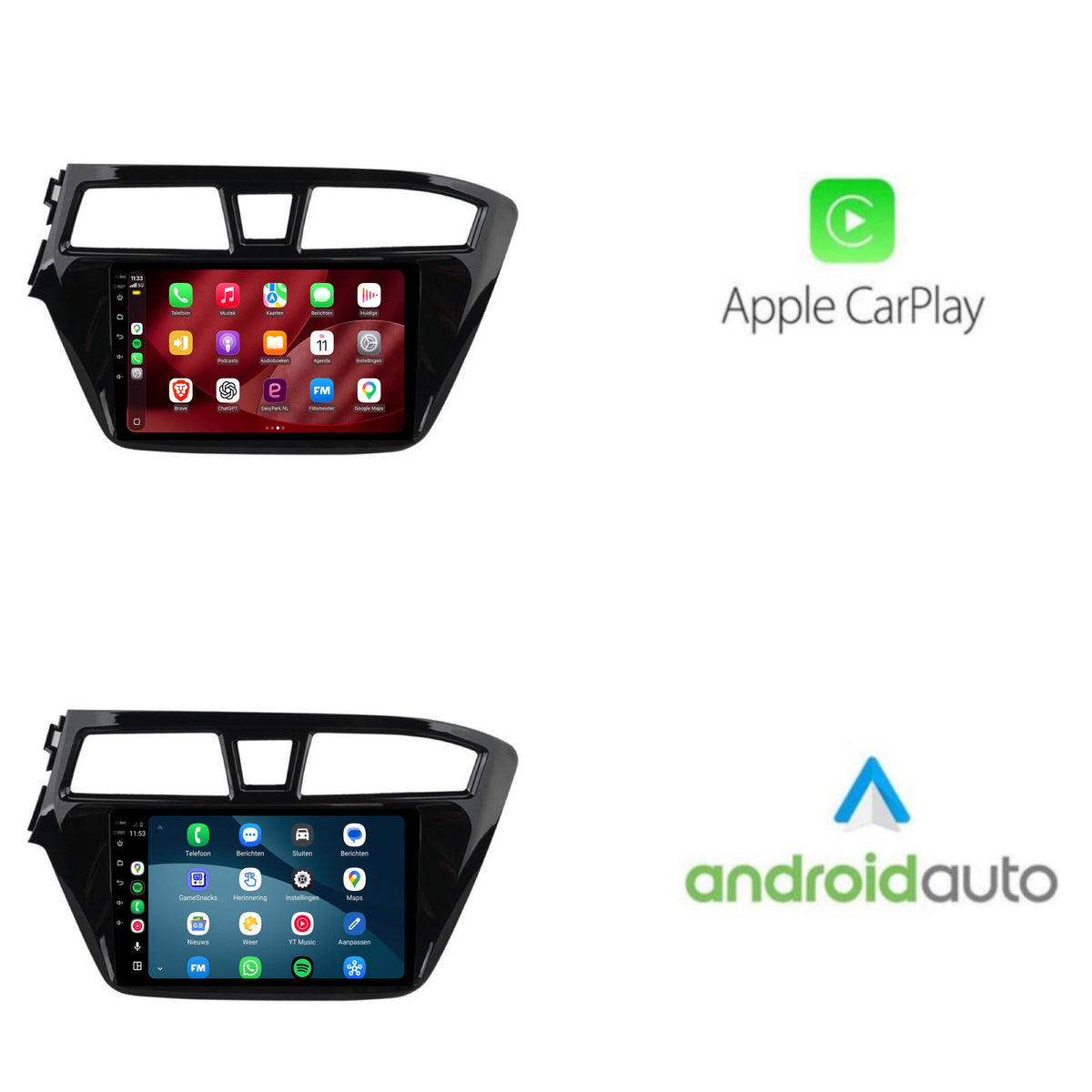Autoradio CarPlay & Android Auto pour Hyundai i20 | 2015 à 2019 | 9 pouces | Android 15 | Noir | CTX-7142
