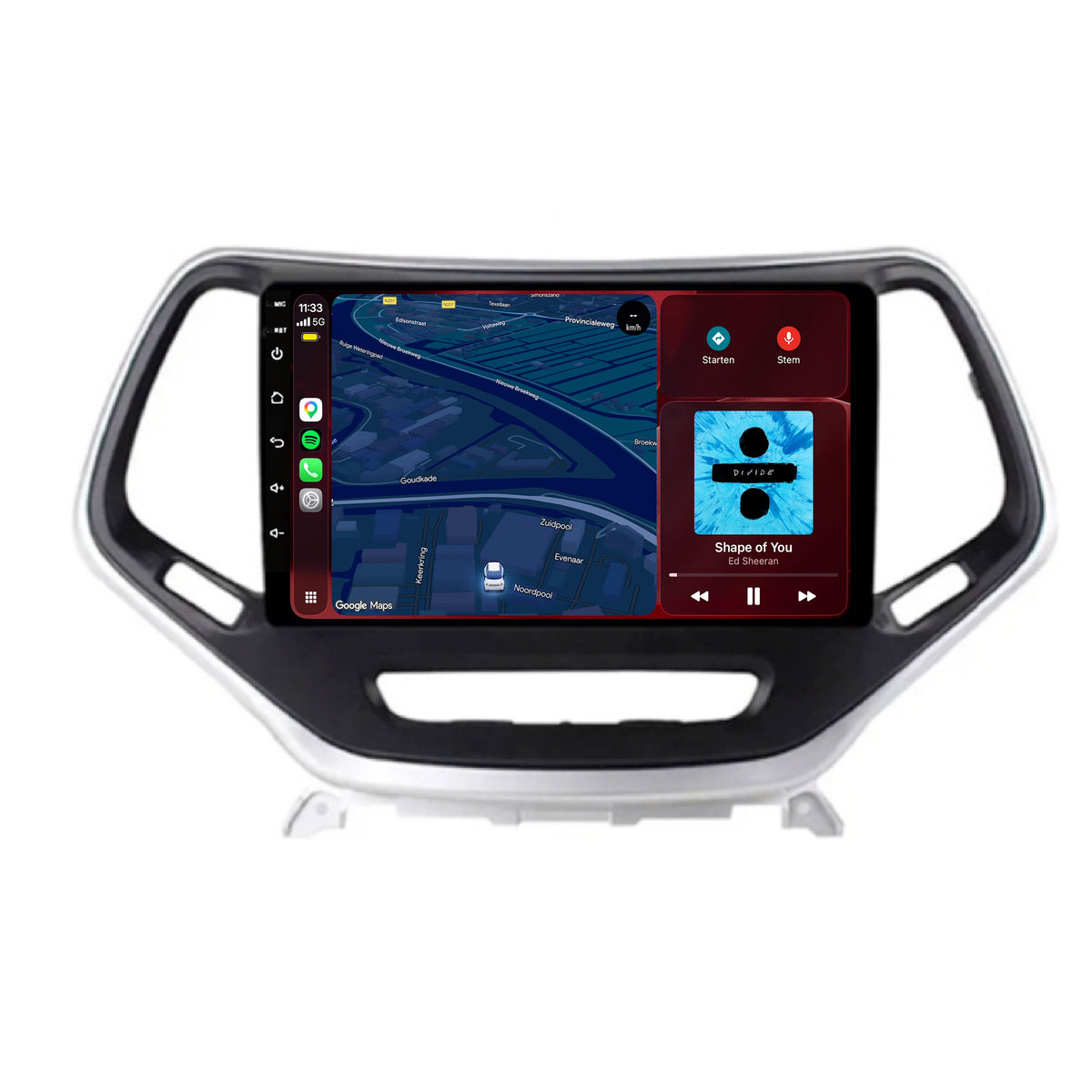 Jeep Cherokee CarPlay & Android Auto radio | 2014 to 2018 | 9 inch | Android 15 | CTX-7119