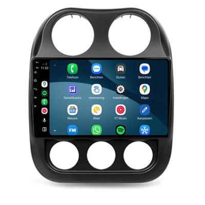 Jeep Compass CarPlay & Android Auto radio | 2010 t/m 2016 | 9 inch | Android 15