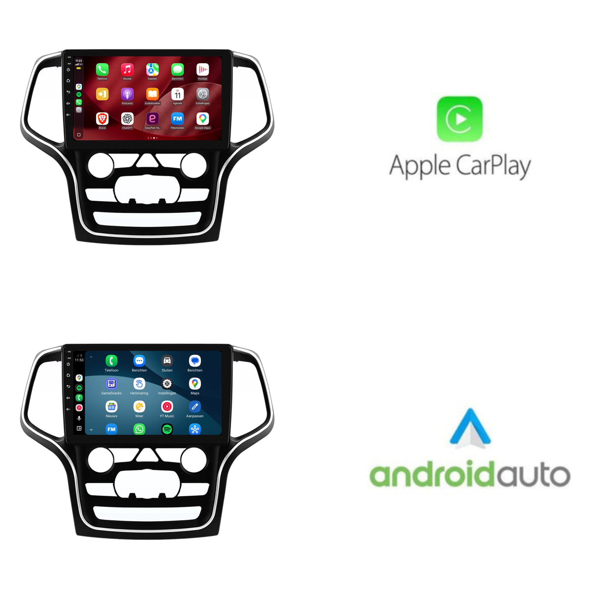 Autoradio CarPlay & Android Auto per Jeep Grand Cherokee WK2 | 2014-2022 | 9 pollici | Android 15 | CTX-7459