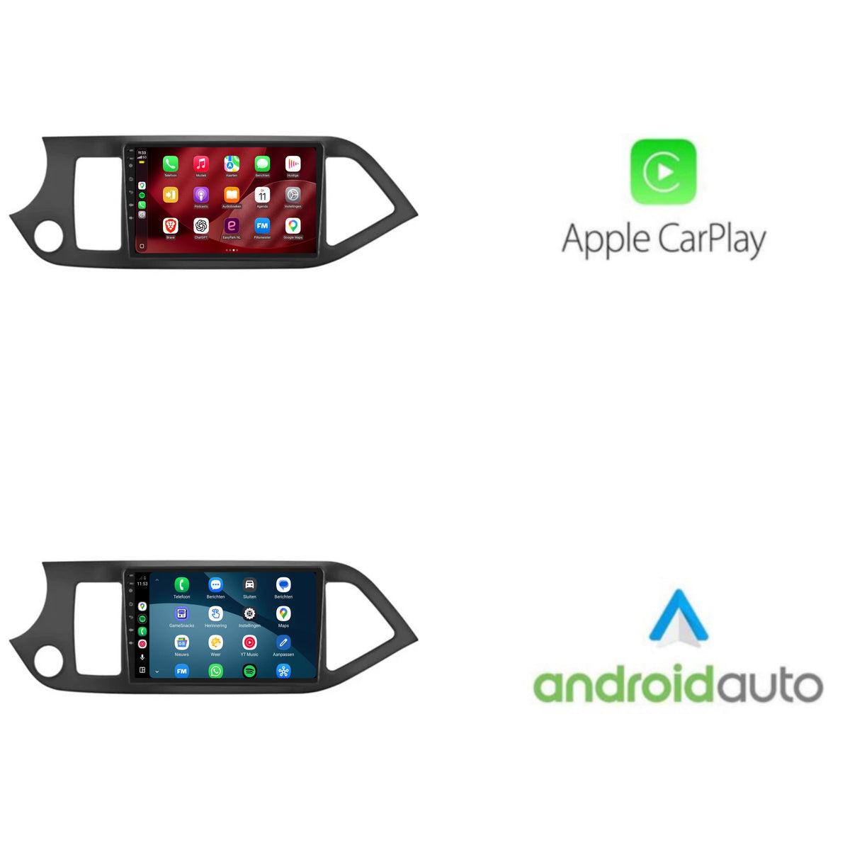 Kia Picanto CarPlay & Android Auto Radio | 2011 bis 2016 | 9 Zoll | Android 15 | CTX-7337