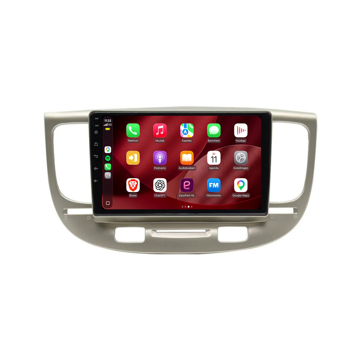 Kia Rio CarPlay & Android Auto radio | 2006 t/m 2010 | 9 inch | Android 15 | Beige | CTX-7173