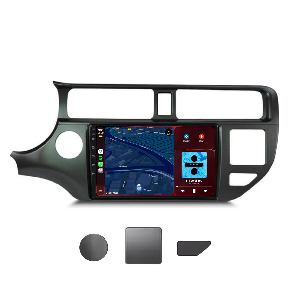 Kia Rio CarPlay & Android Auto radio | 2011 to 2014 | 9 inch | Android 15 | CTX-7160
