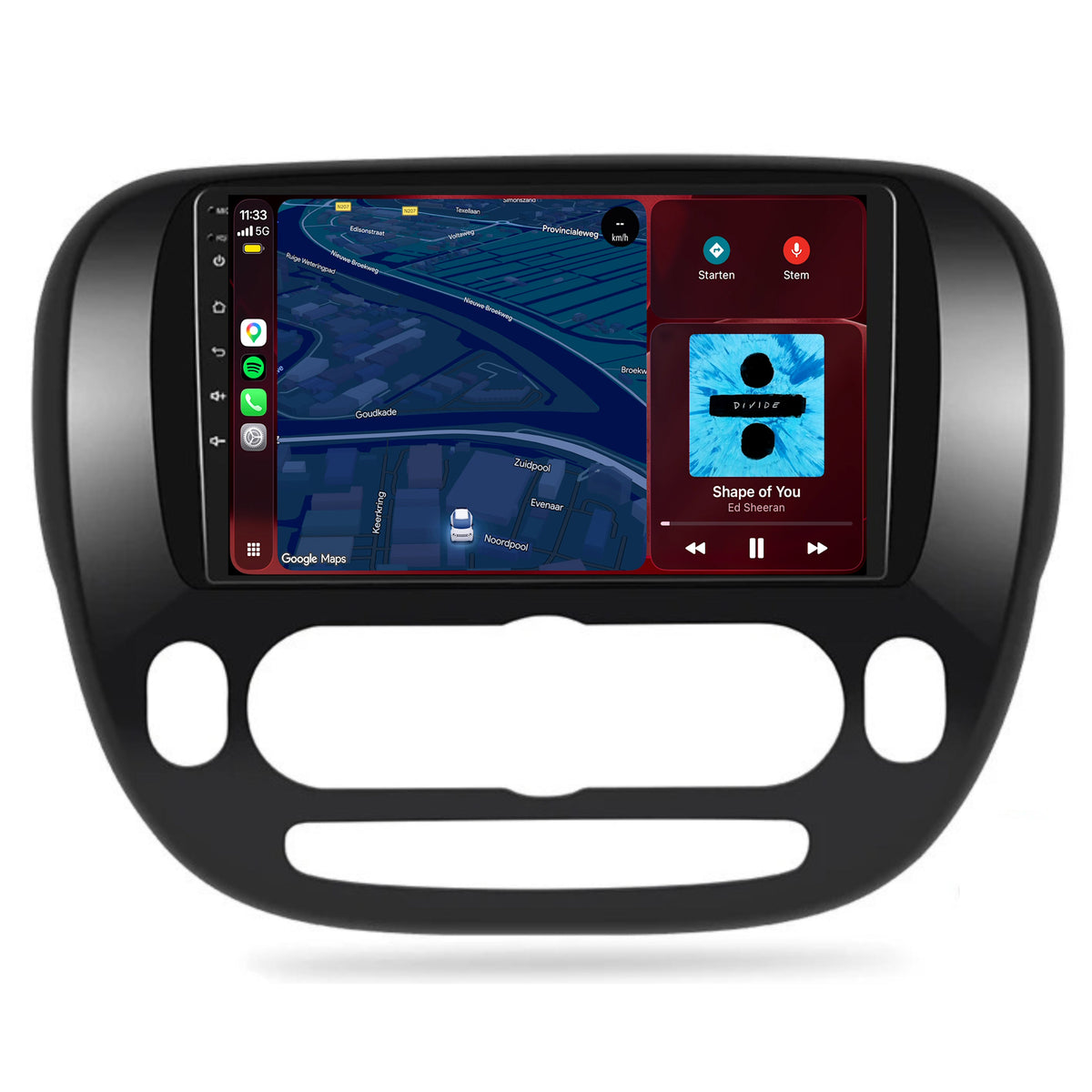 Kia Soul CarPlay & Android Auto Radio | 2014 bis 2018 | 9 Zoll | Android 15 | CTX-7198