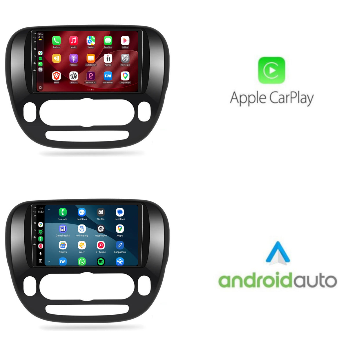 Kia Soul CarPlay & Android Auto Radio | 2014 bis 2018 | 9 Zoll | Android 15 | CTX-7198