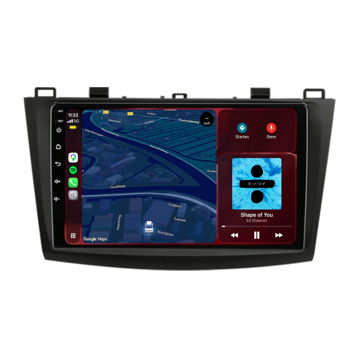 Radio z CarPlay i Android Auto do Mazdy 3 | 2010–2013 | 9 cali | Android 15
