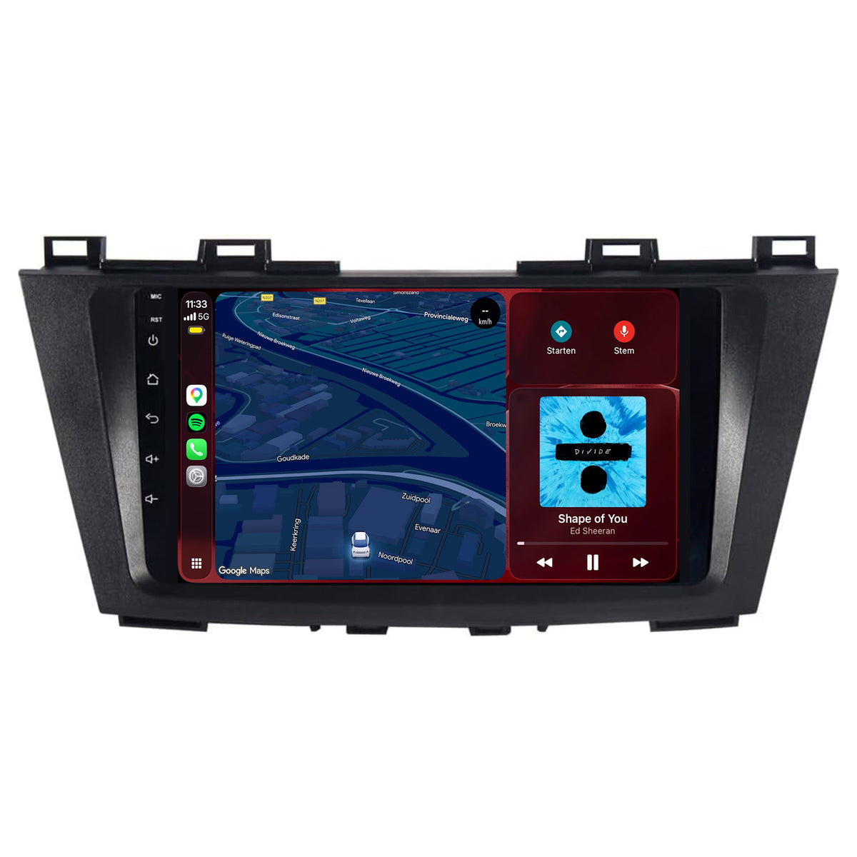 Autoradio CarPlay & Android Auto pour Mazda 5 | 2010 à 2015 | 9 pouces | Android 15 | CTX-7321