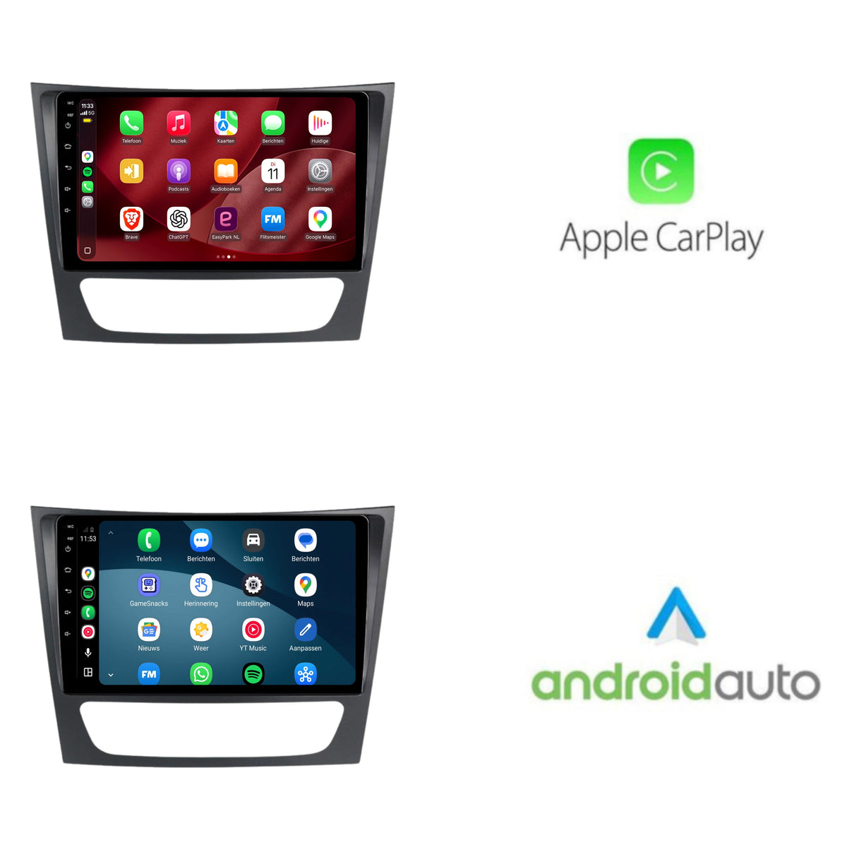 Radio con CarPlay y Android Auto para Mercedes Clase E W211, CLS W219 y Clase G W463 | 2002 a 2010 | 9 pulgadas | Android 15 | CTX-7188
