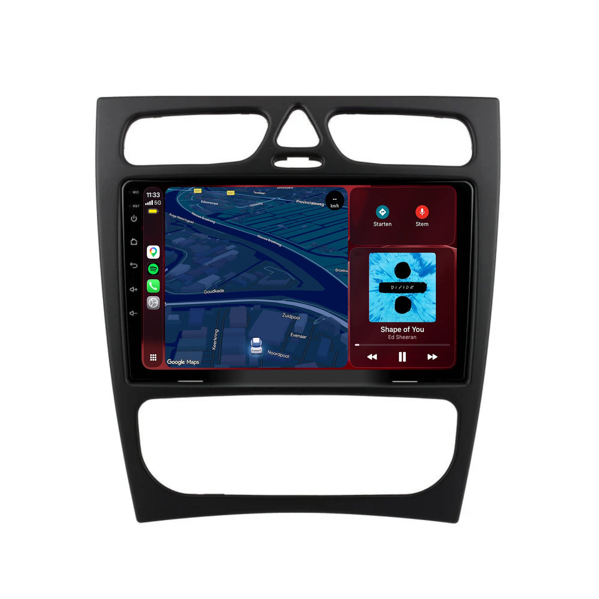 Radio con CarPlay y Android Auto para Mercedes Clase C W203 | 2000 a 2004 | 9 pulgadas | Android 15