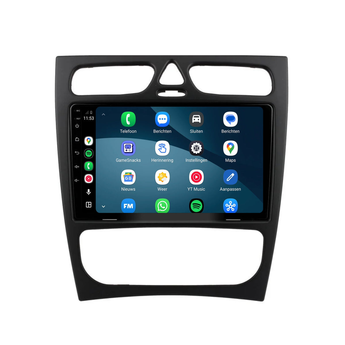 Radio con CarPlay y Android Auto para Mercedes Clase C W203 | 2000 a 2004 | 9 pulgadas | Android 15