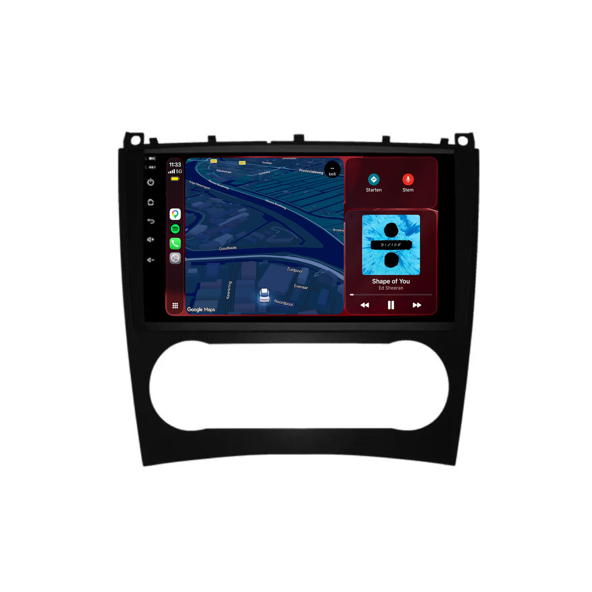 Autoradio CarPlay & Android Auto per Mercedes C-Klasse W203 / CLC W203 / CLK W209 | 2004-2011 | 9 pollici | Android 15 | CTX-7238