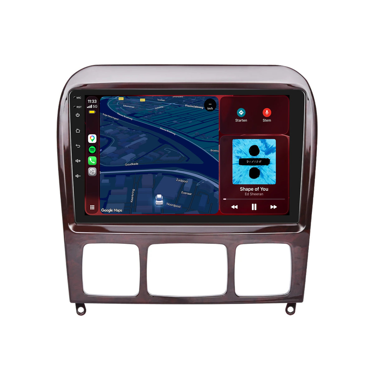 Radio z CarPlay i Android Auto do Mercedes klasy S | 1999–2005 | 9 cali | Android 15 | CTX-7092