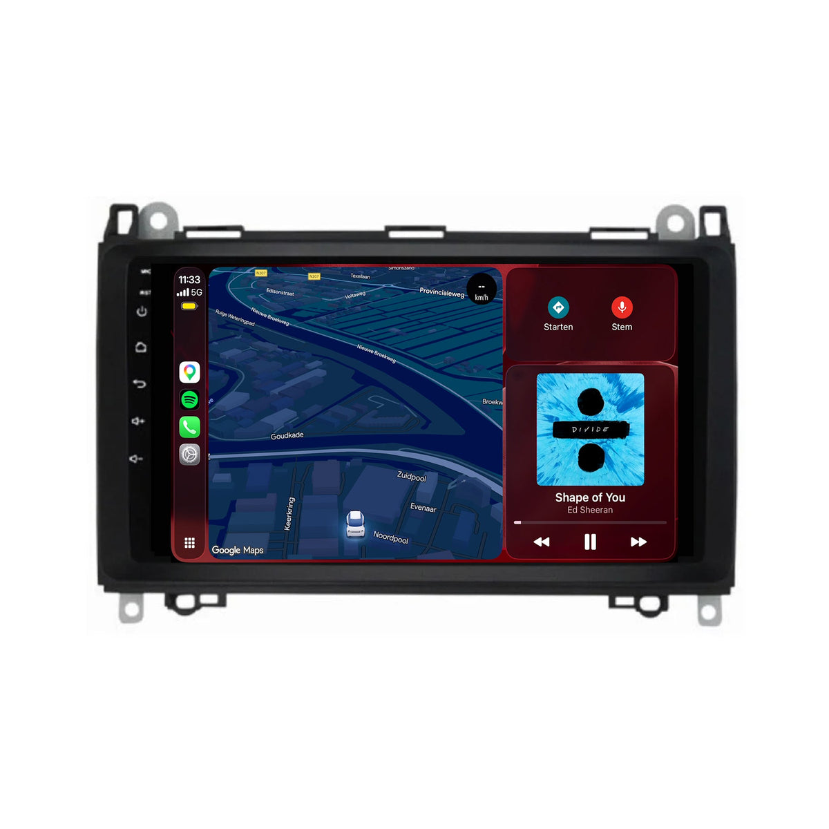 Mercedes A-Klasse CarPlay & Android Auto Radio | 2004 bis 2012 | 9 Zoll | Android 15