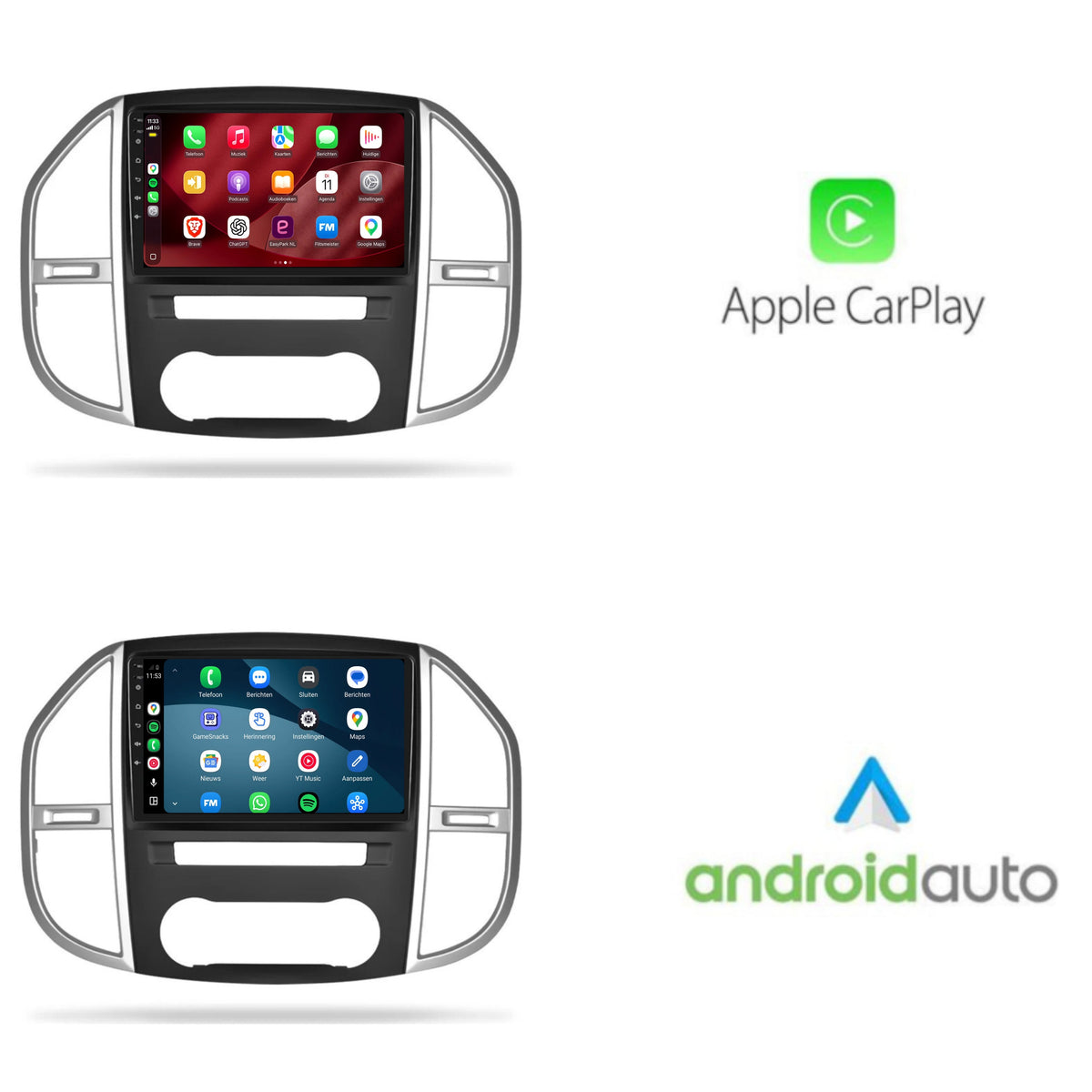 Mercedes Vito CarPlay & Android Auto radio | 2015 to 2024 | 9 inch | Android 15
