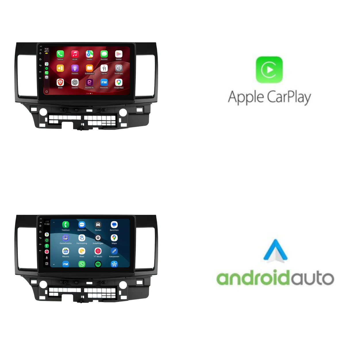 Mitsubishi Lancer CY CarPlay & Android Auto radio | 2008 to 2012 | 10 inch | Android 15 | CTX-7460
