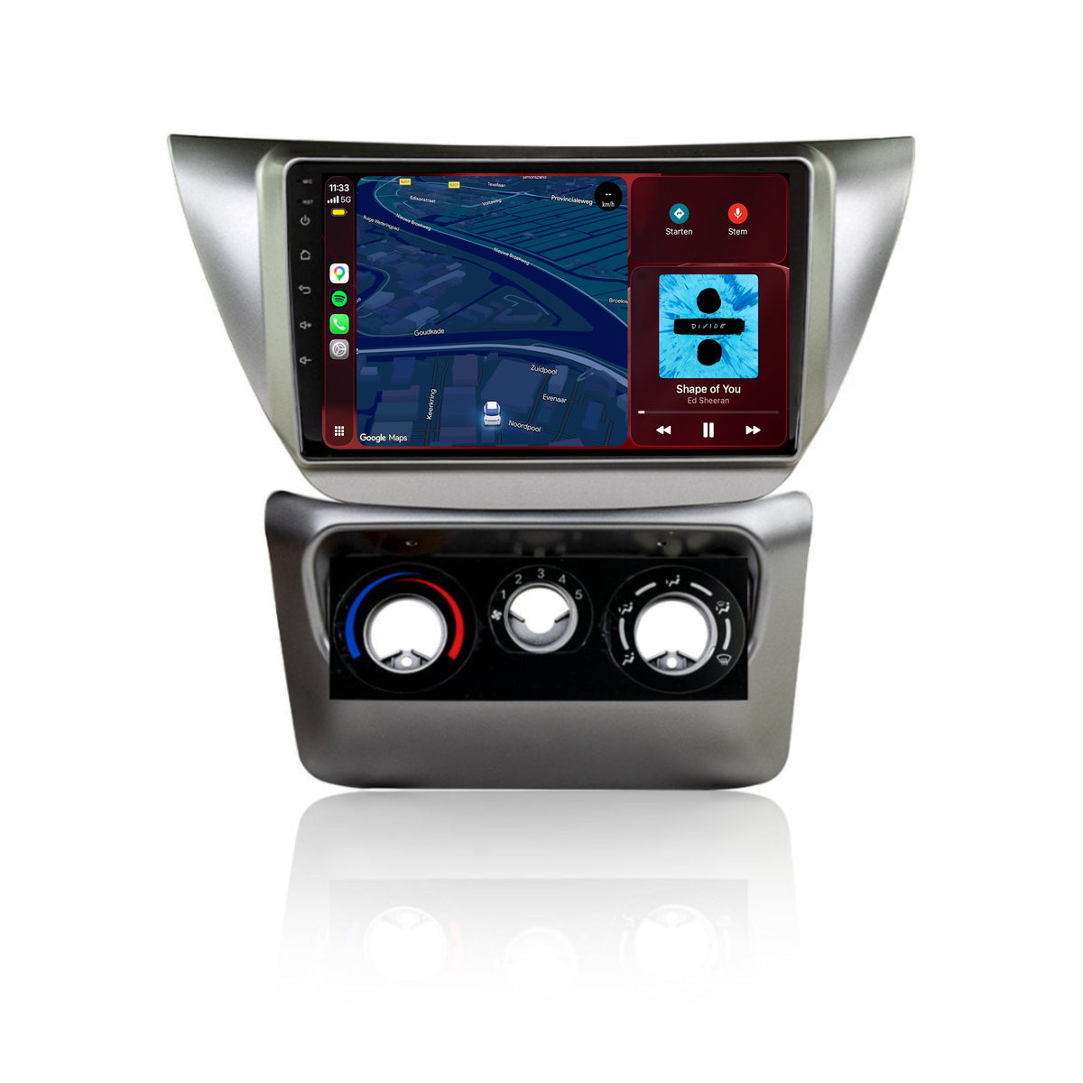 Mitsubishi Lancer IX CarPlay & Android Auto radio | 2003 t/m 2007 | 9 inch | Android 15 | CTX-7151