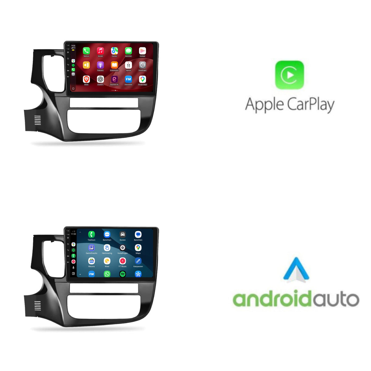 Mitsubishi Outlander CarPlay & Android Auto radio | 2012 t/m 2019 | 10 inch | Android 15 | CTX-7124