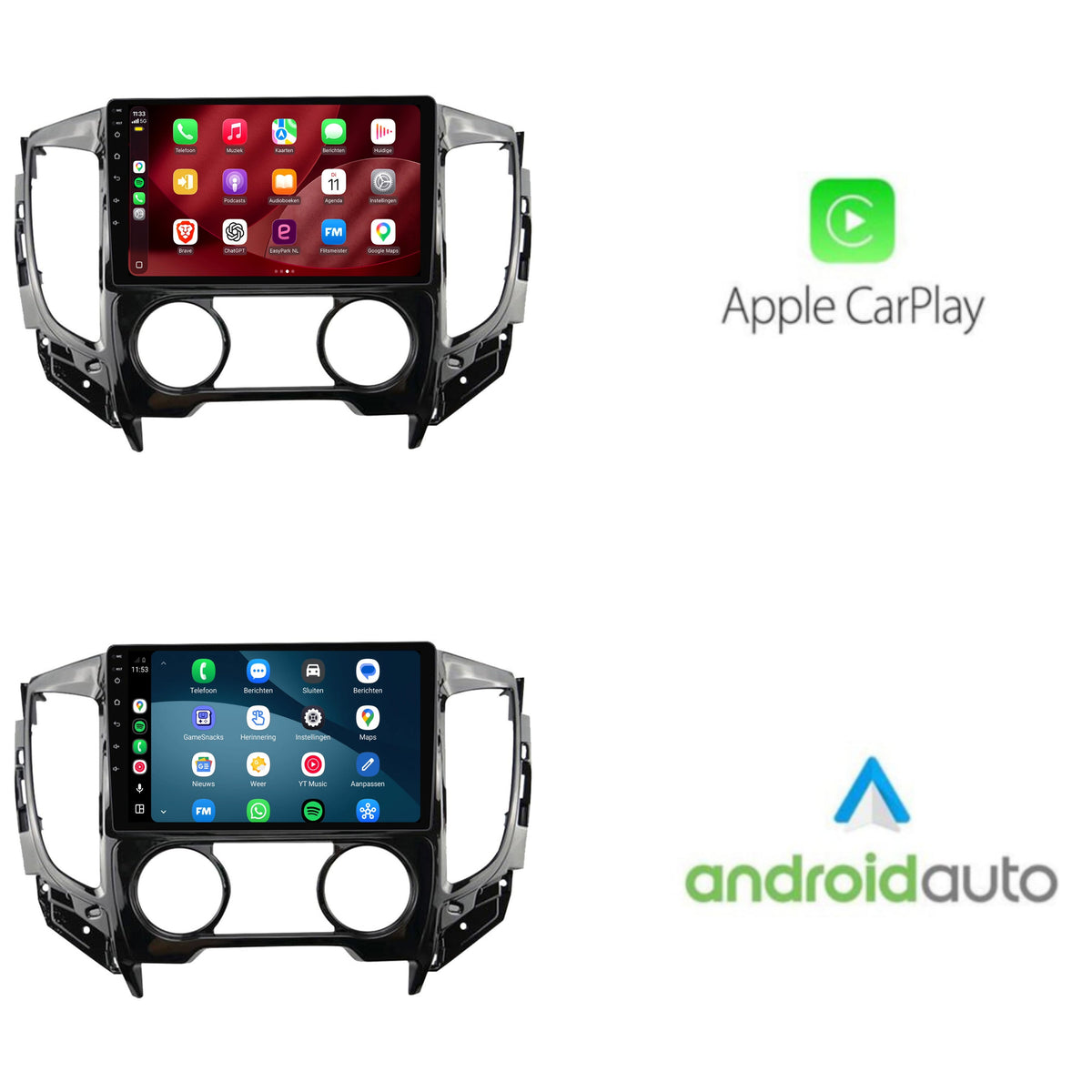 Autoradio CarPlay & Android Auto pour Mitsubishi Triton | 2015 à 2018 | 9 pouces | Android 15 | CTX-7285